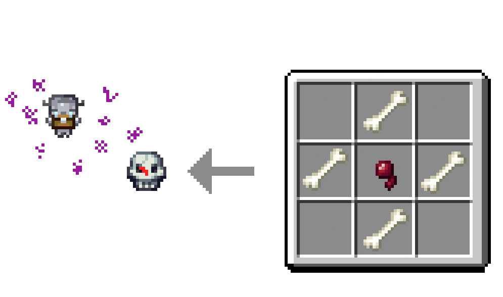 Recovery compasses are crafted with 4 bones and 1 spider eye.