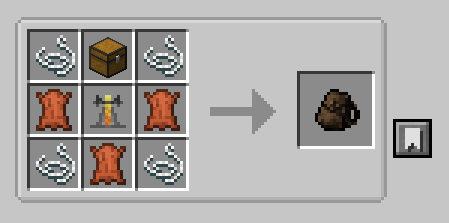 Crafting recipe for the Potion Pouch, a special item that stores multiple splash potions and allows quick potion selection and deployment.