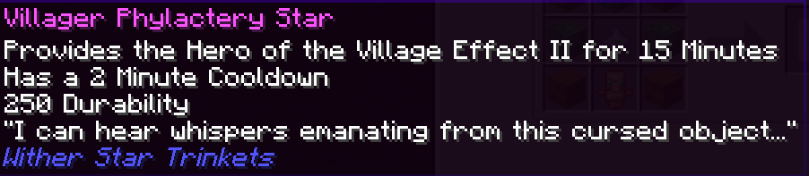 Villager Phylactery Star Description Tooltip
