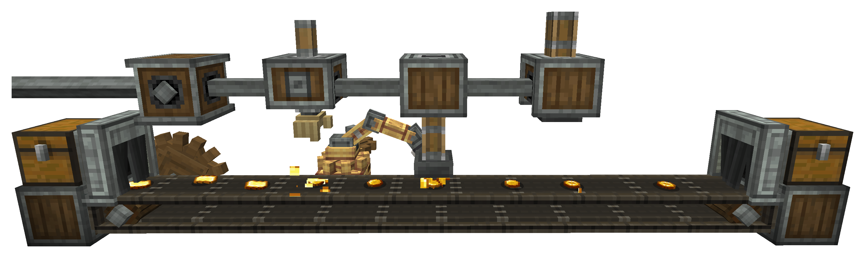An example of the assembly line for a gold coin