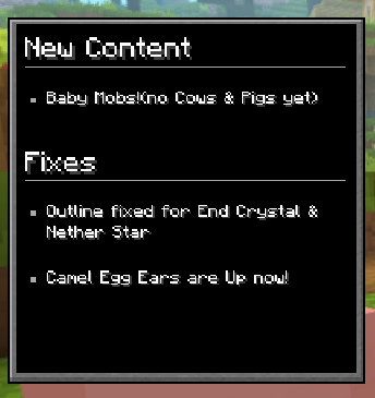 Changelog in Main Menu!