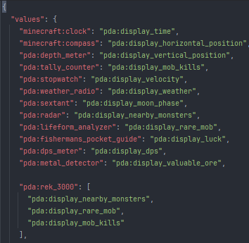 Image of Json File in a Datapack