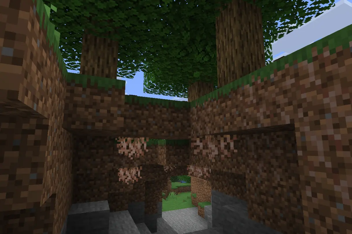 Rooted Trees makes vanilla trees feel naturally connected to the terrain.