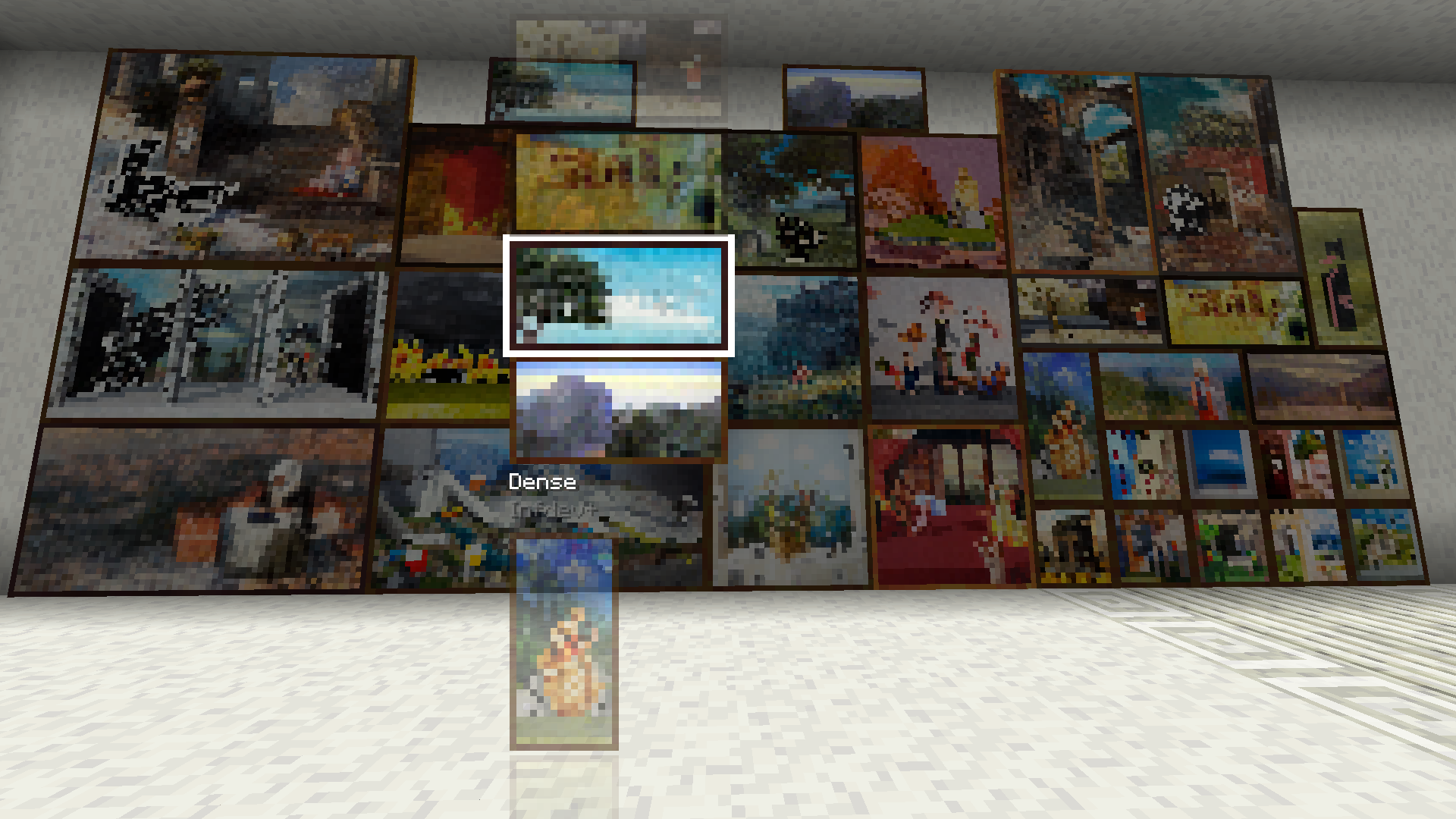 BTA painting menu agianst a backdrop of every painting.