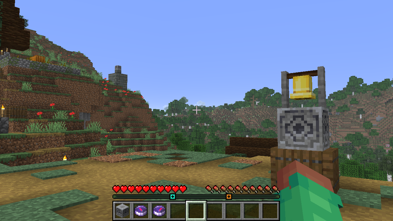 A screenshot of the locator bar pointing towards two lodestones, with one nearby and the other further in the distance