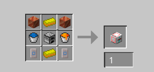 The crafting recipe for an Extruder. Refer to the text below for a detailed description of the recipe.