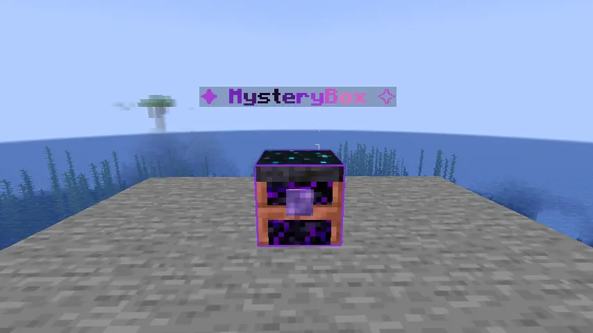 MysteryBox placed in the world