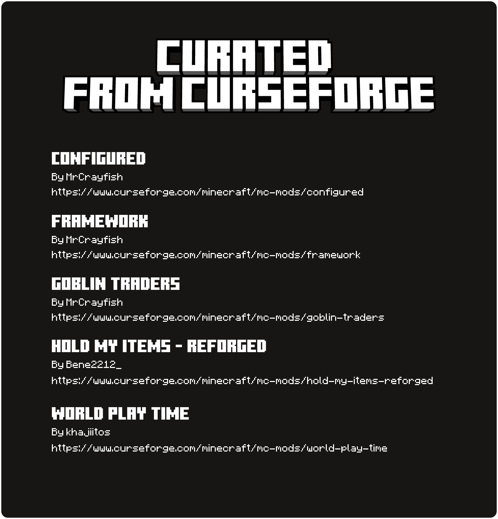 Curated from CurseForge