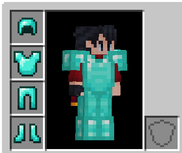 Diamond Armor Set with preview of invisible Diamond Helmet.