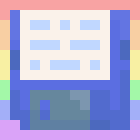 pack logo, it is a blue floppy disk over a rainbow background