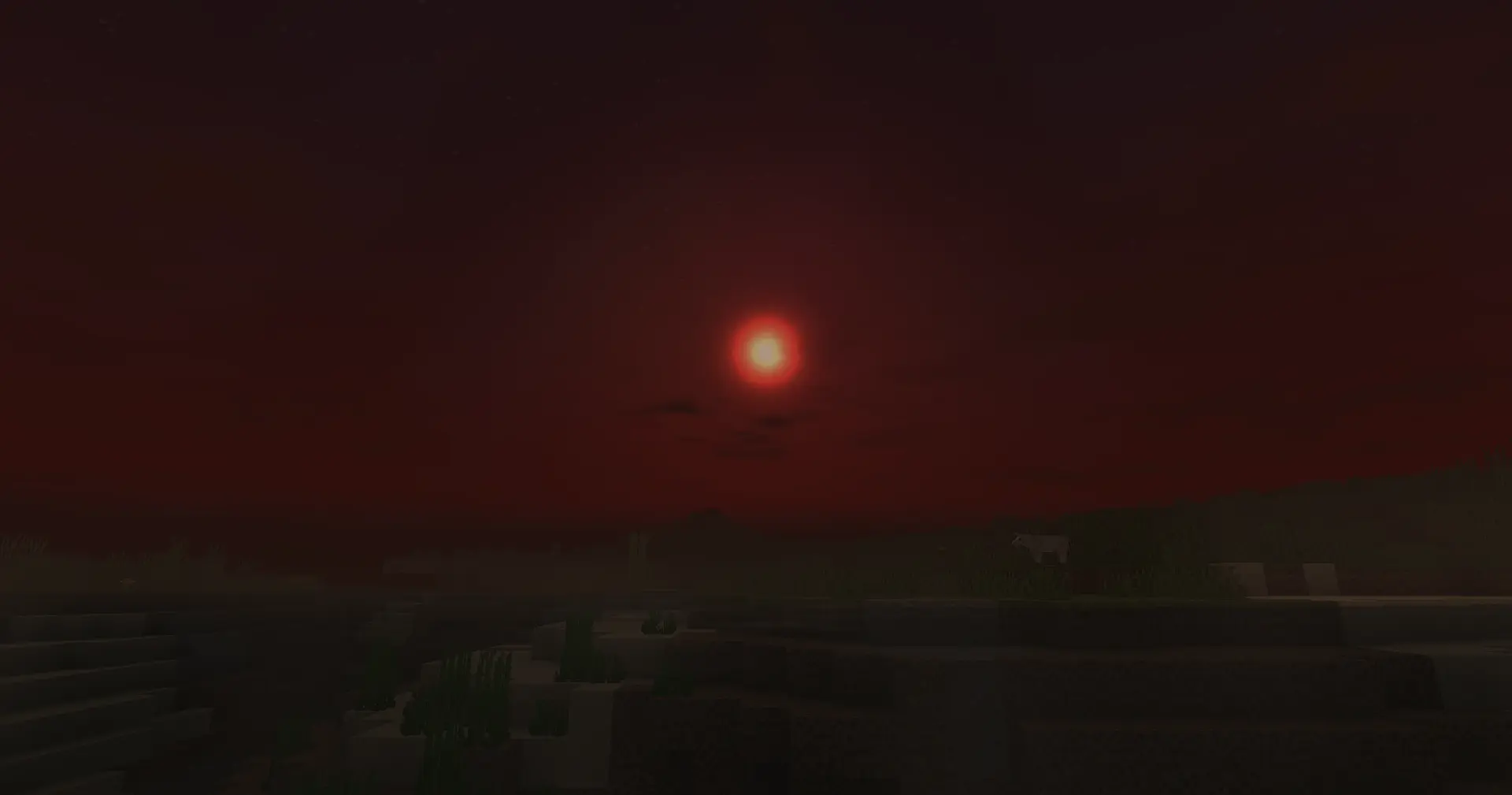 A Red Sunset using the Horror Preset