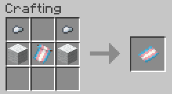 Crafting recipe for transgender flag