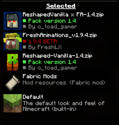 Pack loading order