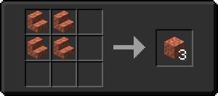 Image that shows how to craft stairs back to blocks