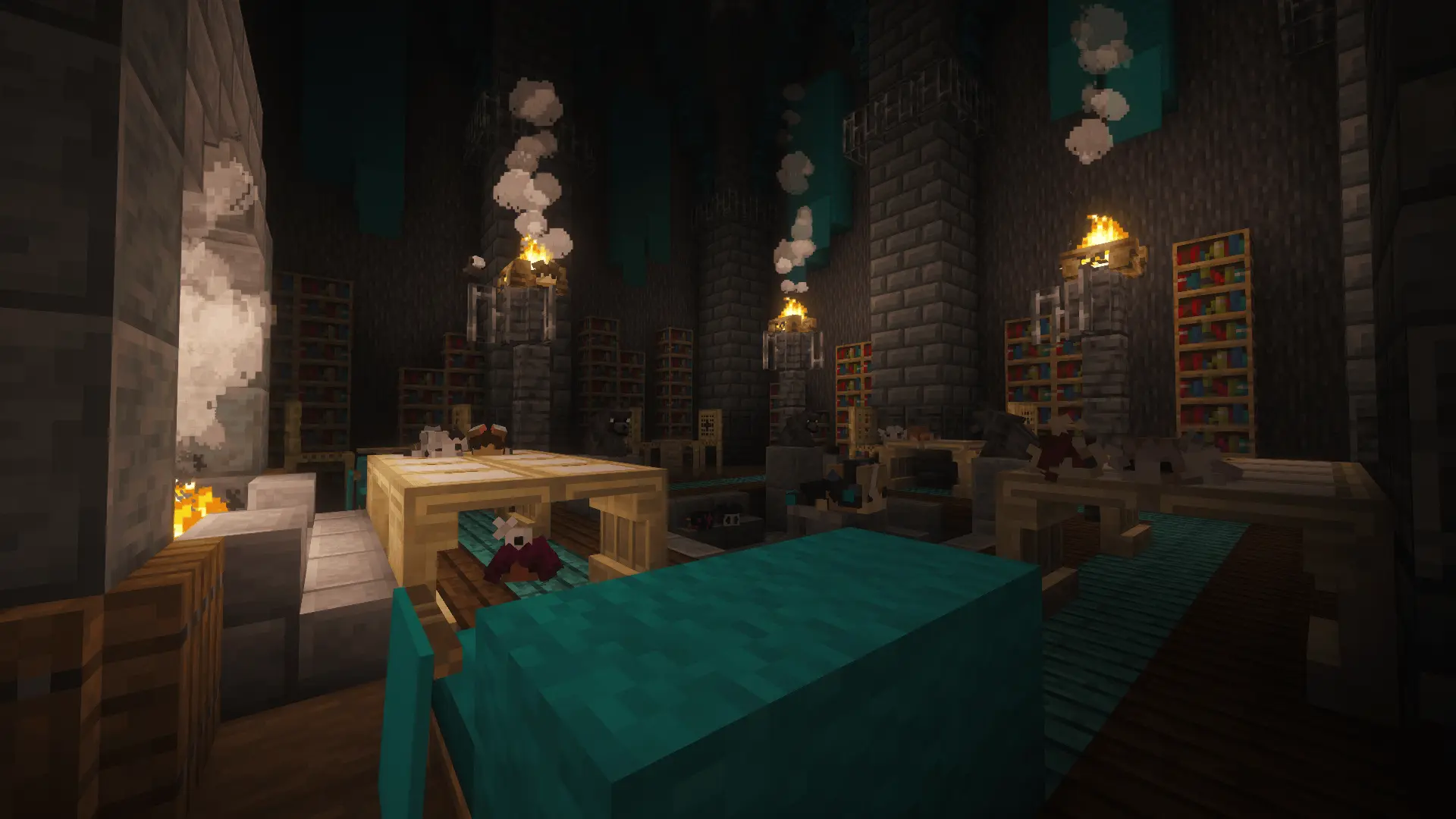 a miniature mock up of the lupi dorm, decorated with plushies of every student who currently calls it home.