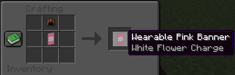 a screenshot of the recipe of wearable banners (leather cap + any banner)