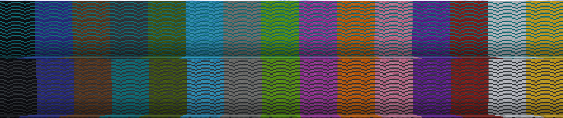 Two rows of blocks. Up is Cyan waves blocks, and down is Gray waves blocks