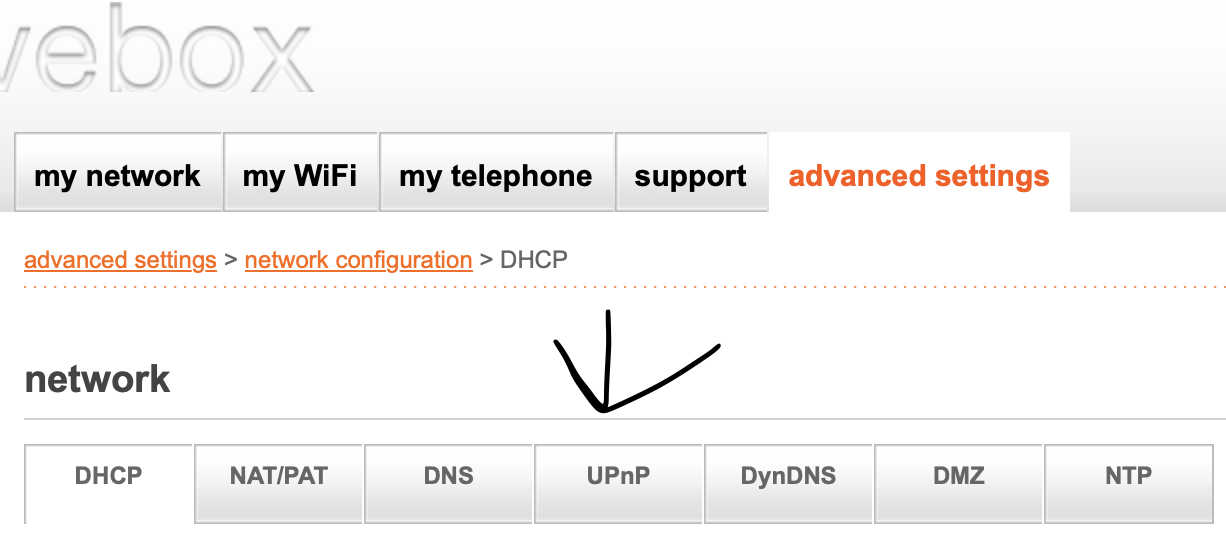 Go to UPnP