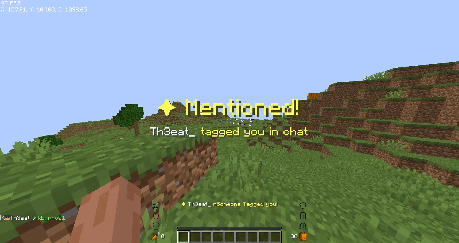 A Player Mentioned me