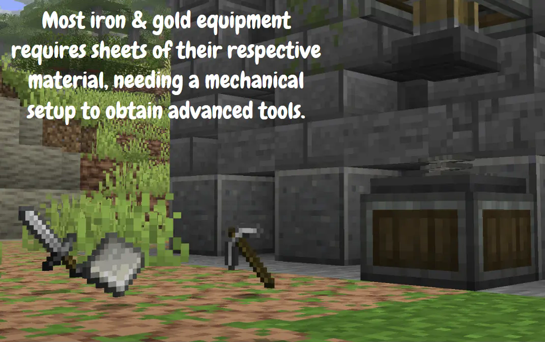 Iron and Gold Equipment requires more effort as well!