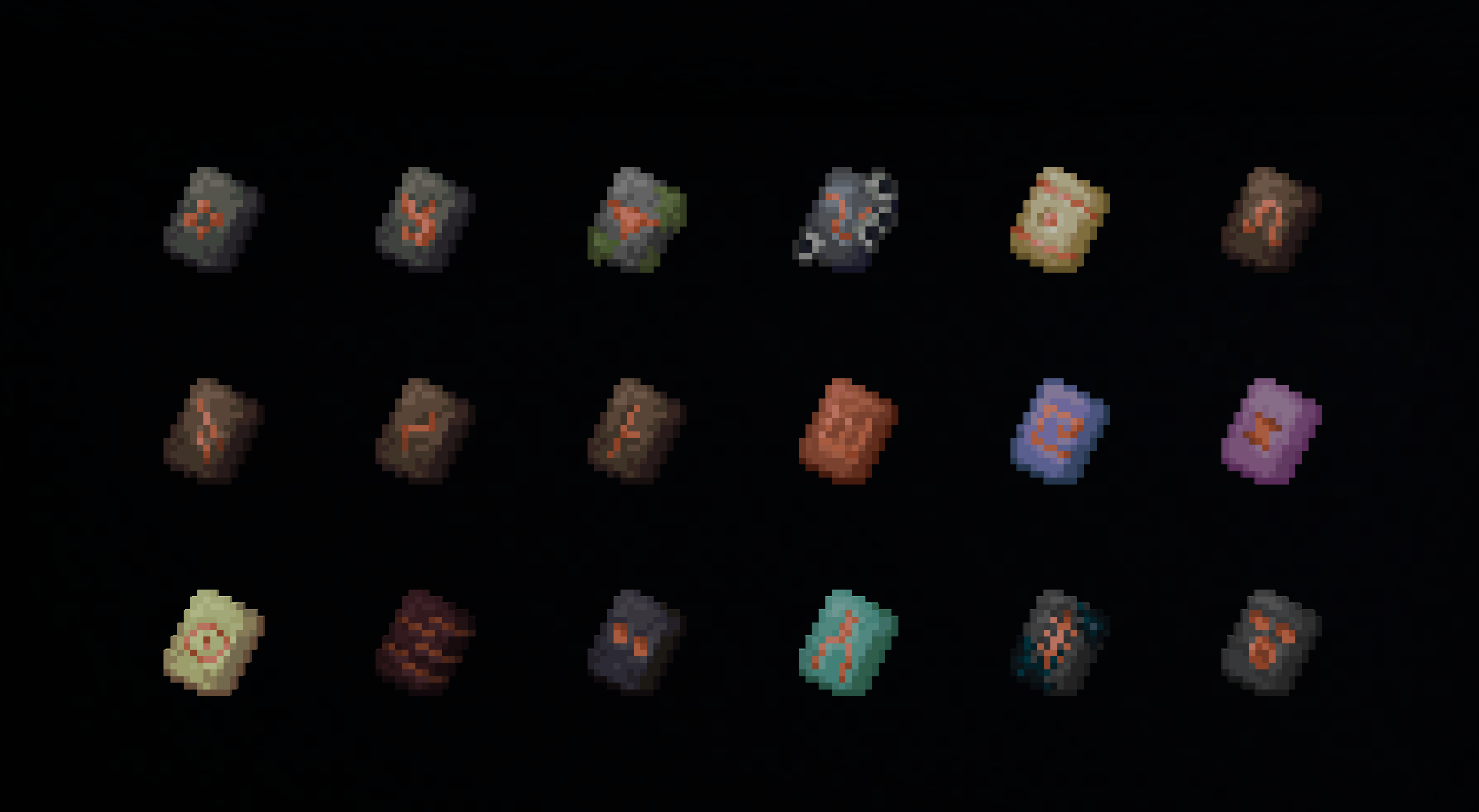 All 18 copper-colored armor trims