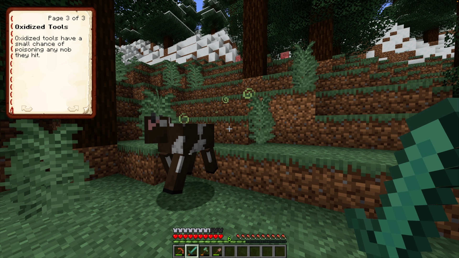 A cow poisoned from a rusty sword.