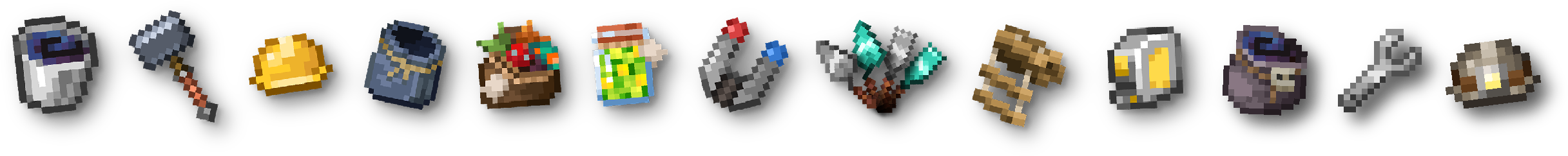 All the items available in Jake's Build Tools!