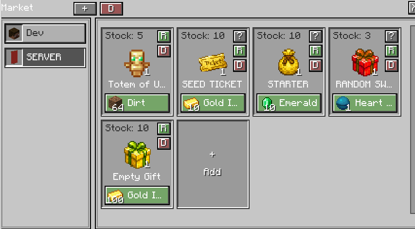 Custom Server Shop by admin/op