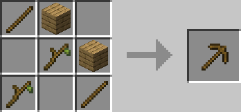 Wooden pickaxe recipe