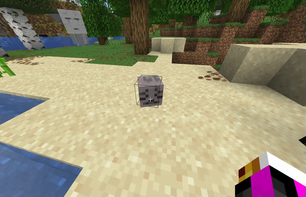 A dried ghast sitting on the beach