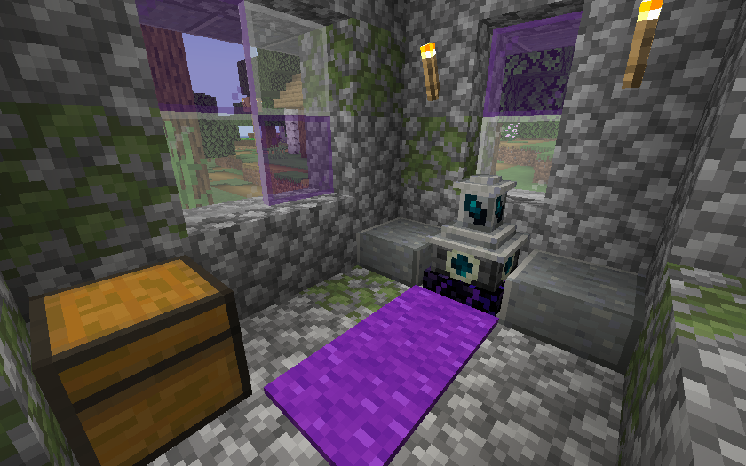 The Altar of Fate along with a loot chest in the temple structure in a Plains Village