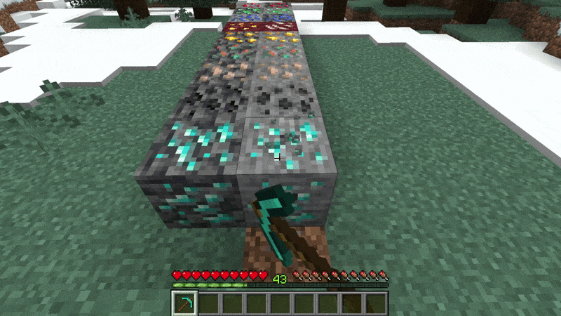 Breaking Ores Drop OP Items
