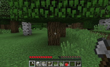 Image of what the datapack does (whole tree miner+fast leaf decay)
