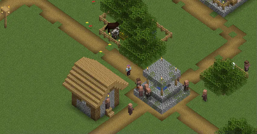 Orthographic view of a village