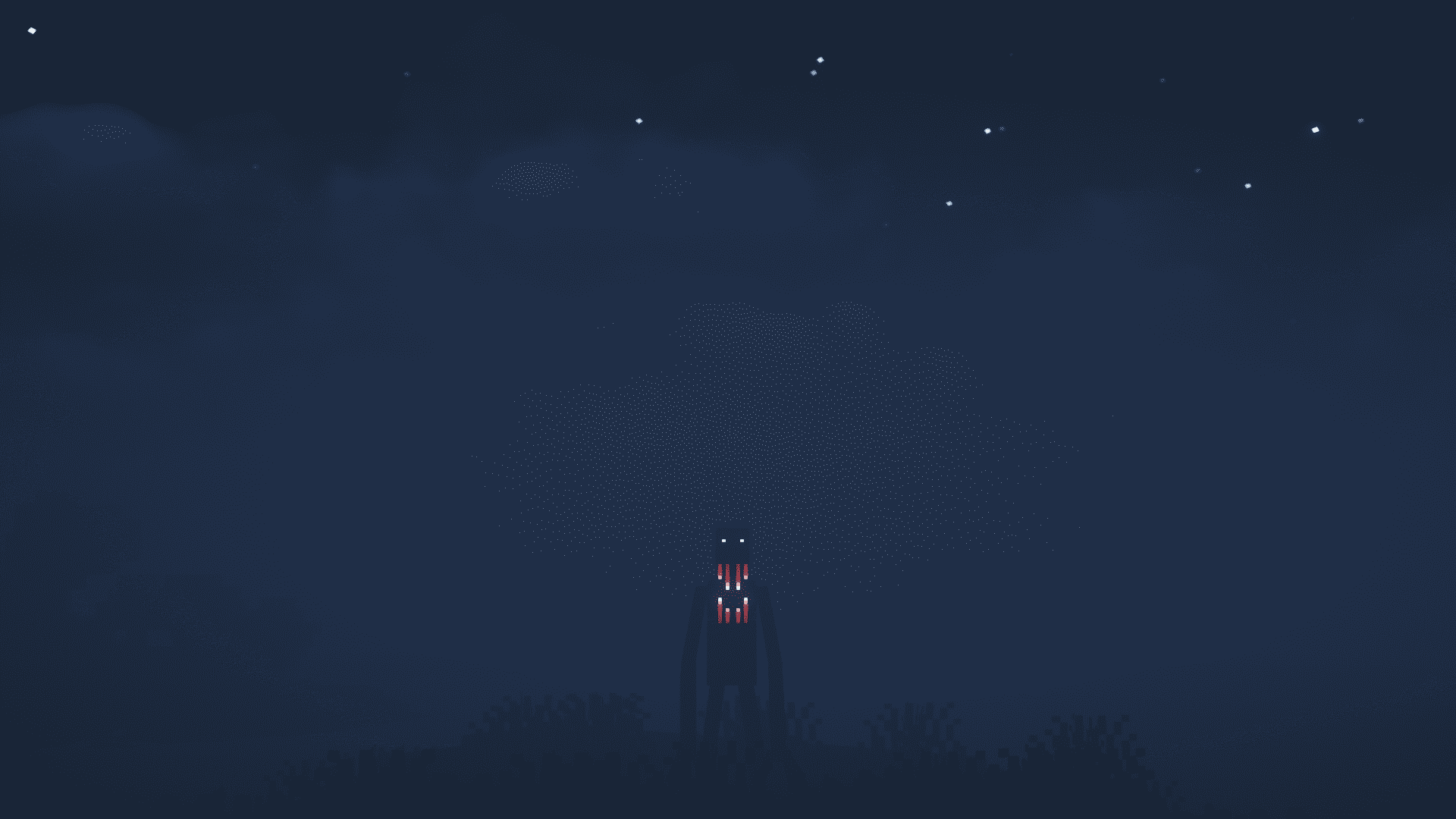 The creature from the “Man in the Fog” mod stands in the fog and stares at you