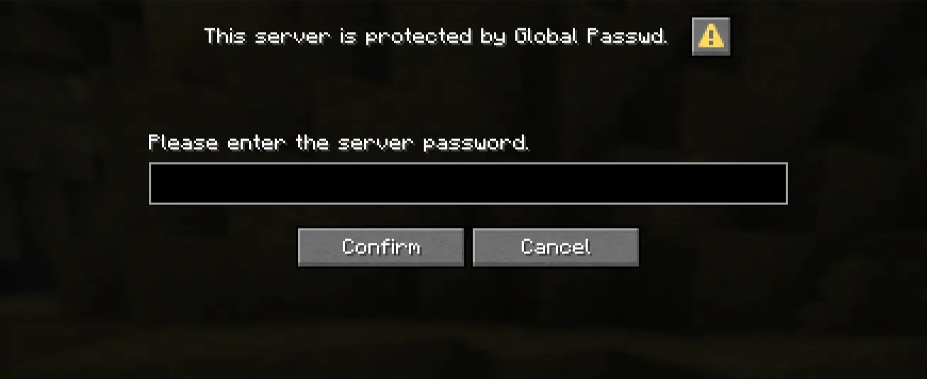 The password screen in-game.