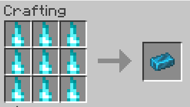 Crafting recipe for a soul ingot using 9 souls.