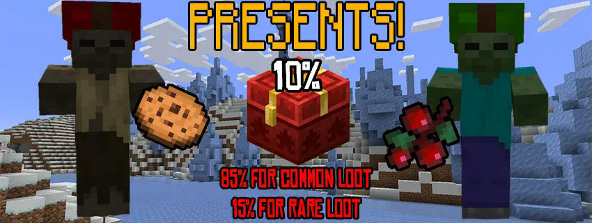 Mobs can drop presents during Christmas!