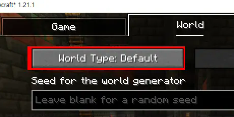 Set to World Type: Default