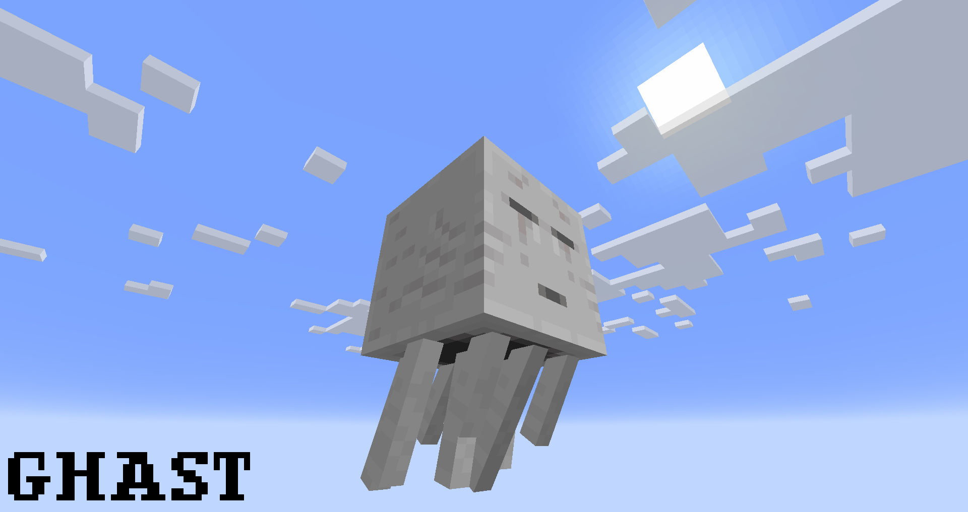 Ghasts and Happy Ghasts in the Retro Version