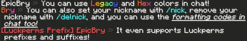 Screenshot of ingame chat