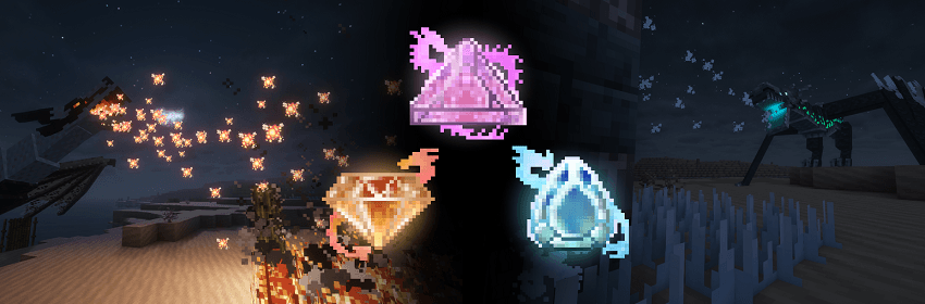 the 3 dragons crystals glowing in front of two dragons breathing into dragon forges