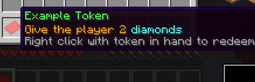 Example of token in game