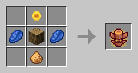 Crafting grid layout for the sun totem.