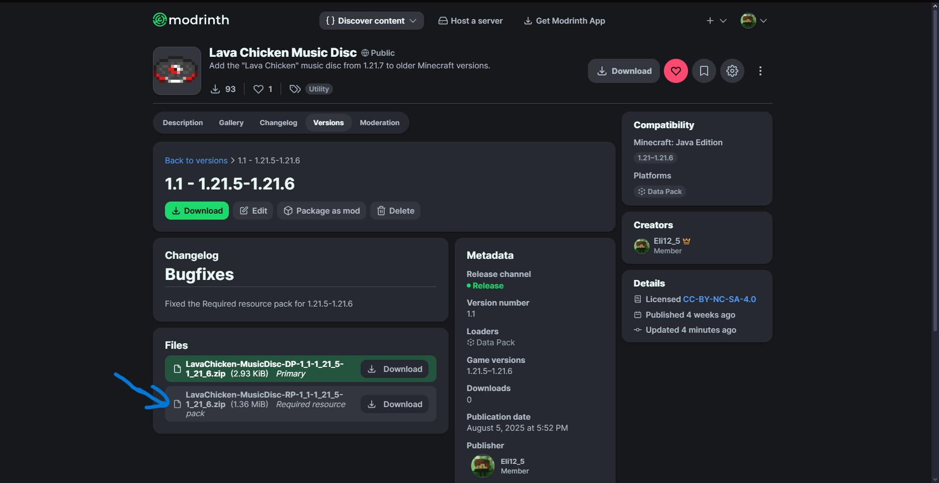 Required resource pack