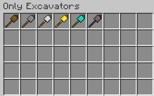 Only Excavators Creative Tab