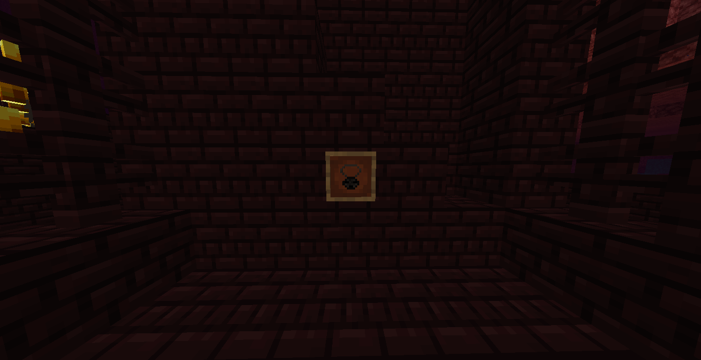 The Wither Skeleton Charm in an item frame in a nether fortress