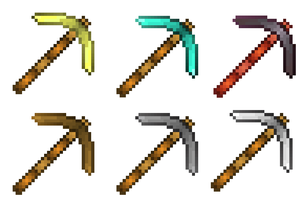 Texture of all the pickaxes