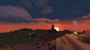 minecraft scene with realistic clouds