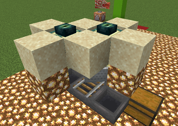 A simple two-block sand duper, using the sides.